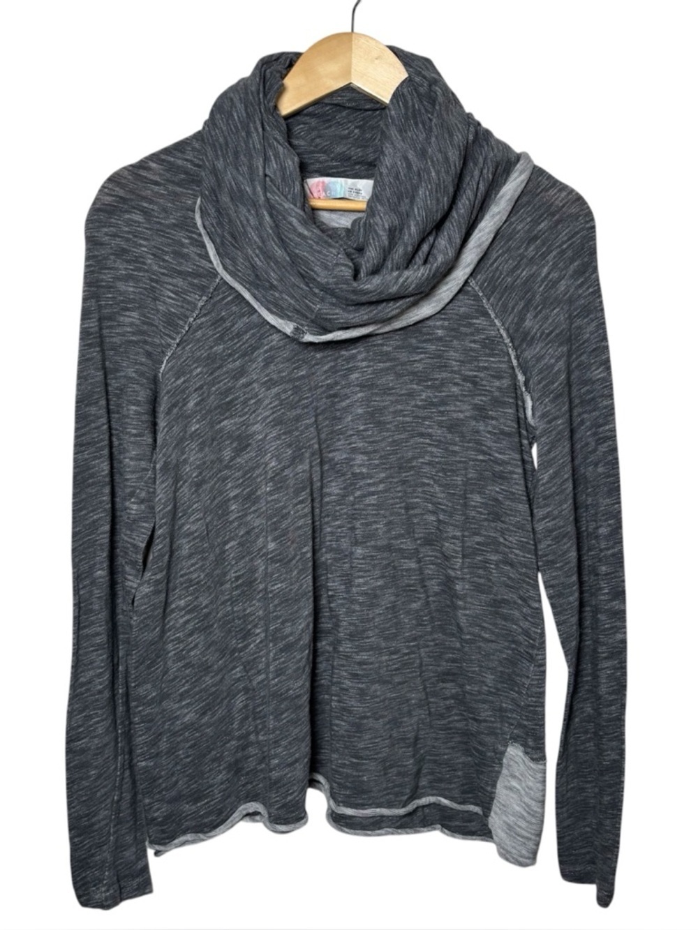 FP Beach Cowl Pullover Sweater One Body Womens Cocoon Gray Resort Beach Vacation